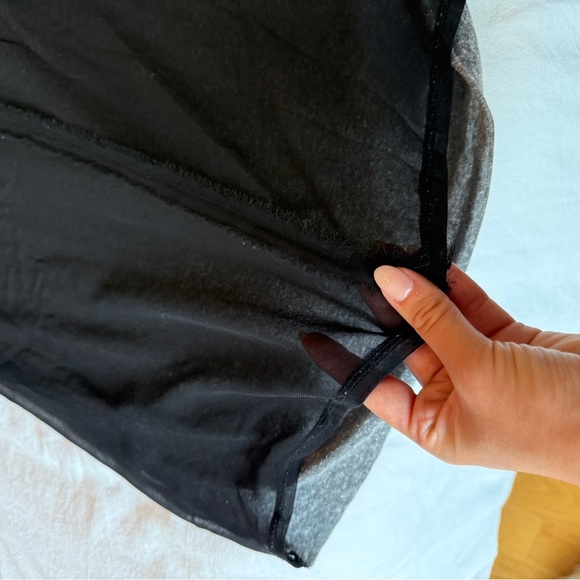 RACHEL Rachel Roy Gray Boxy Asymmetrical 3/4 Sleeve Top - Picture 3 of 3